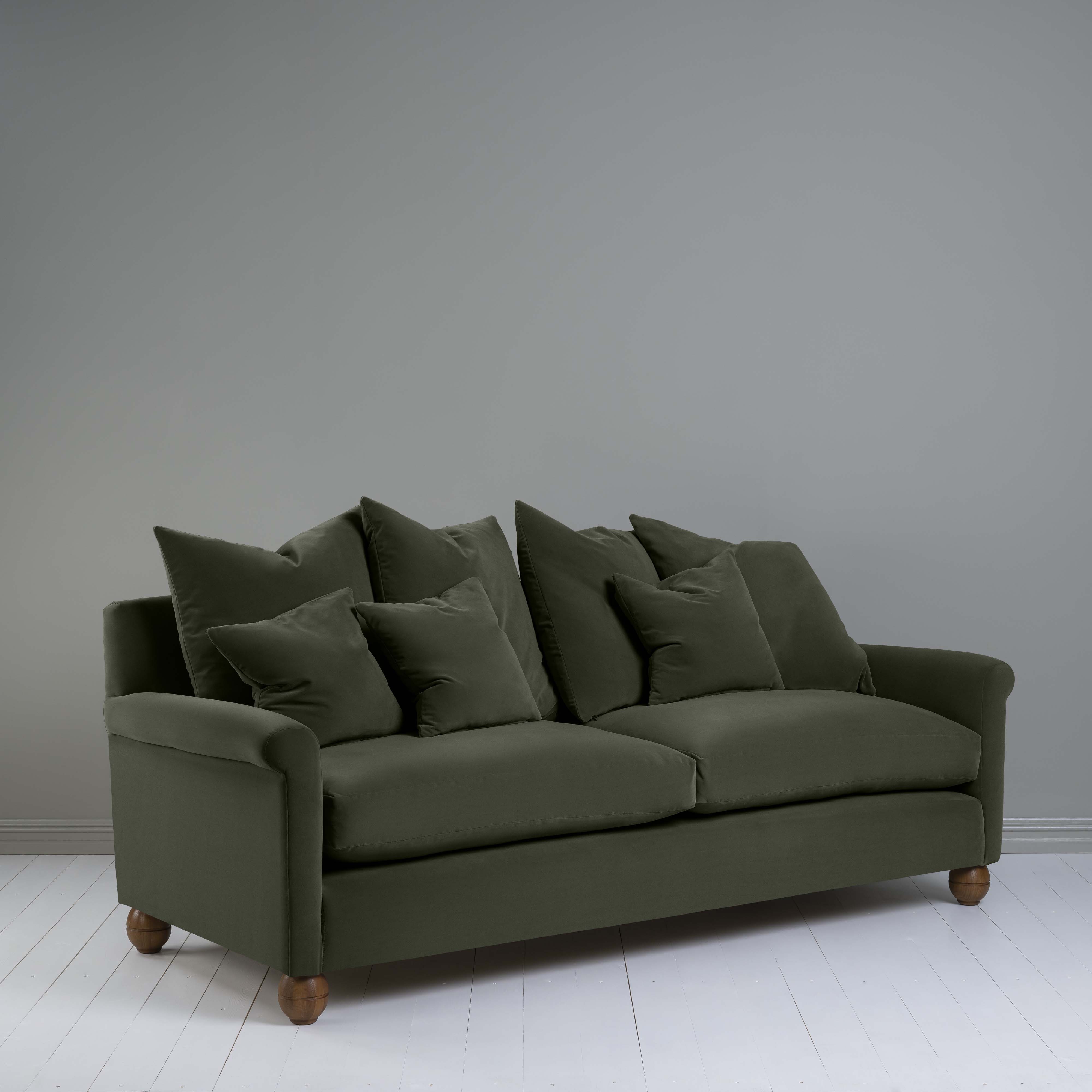  Idler 4 seater sofa in Intelligent Velvet Seaweed - Nicola Harding 