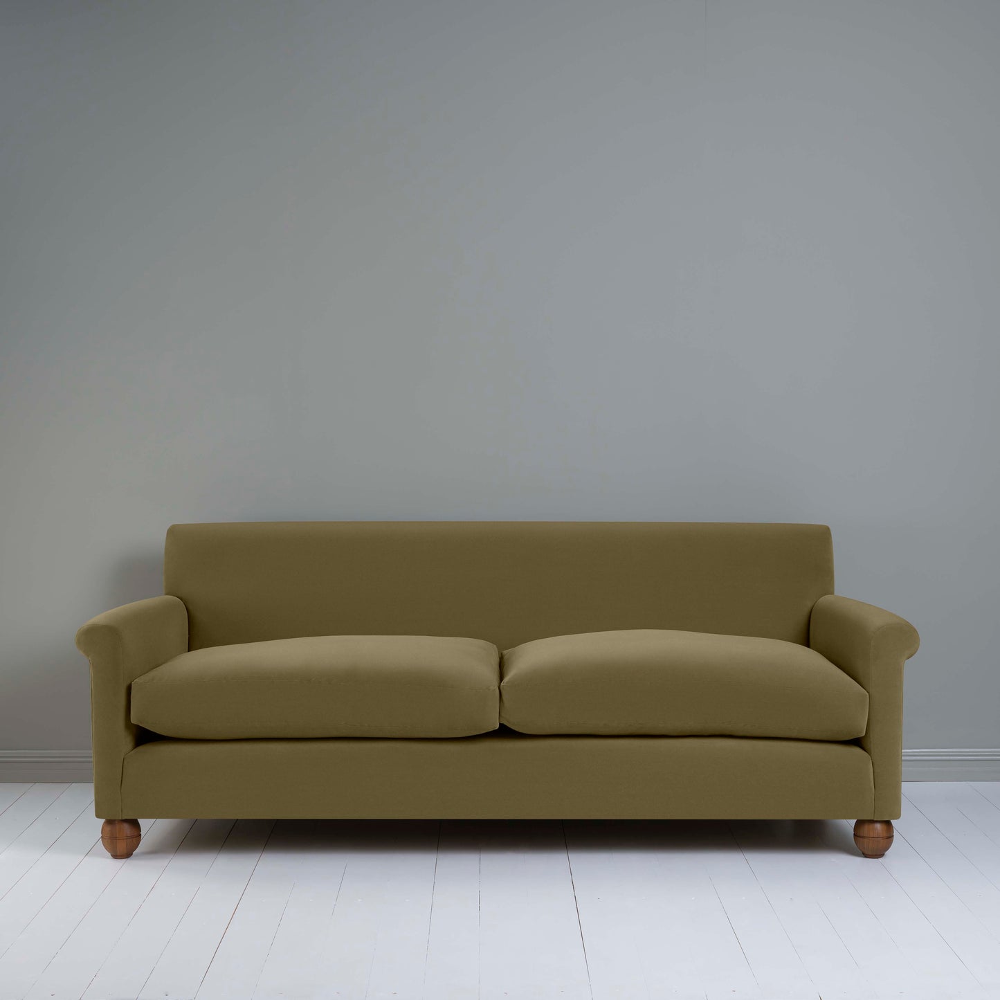 Idler 4 seater sofa in Intelligent Velvet Sepia - Nicola Harding