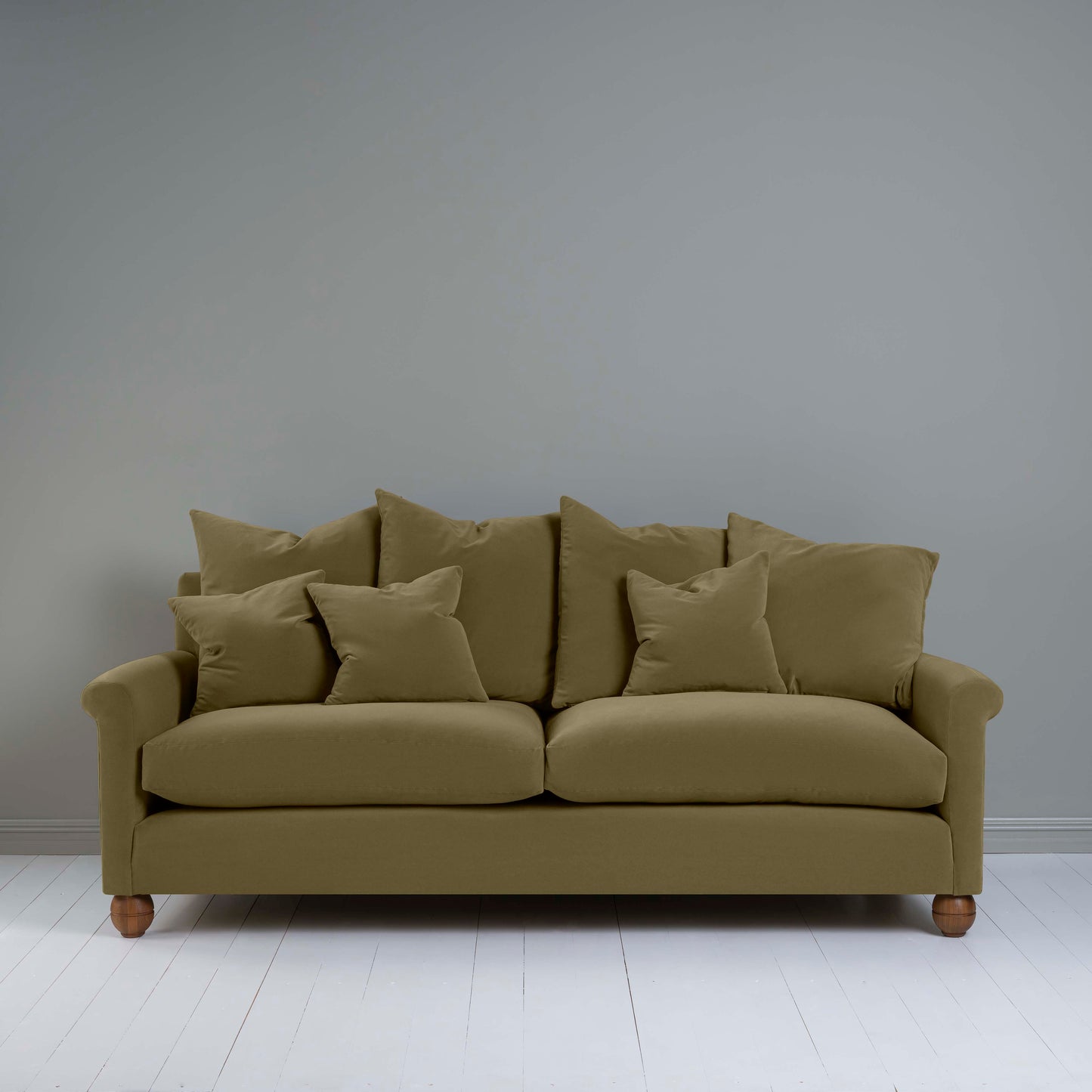 Idler 4 seater sofa in Intelligent Velvet Sepia - Nicola Harding