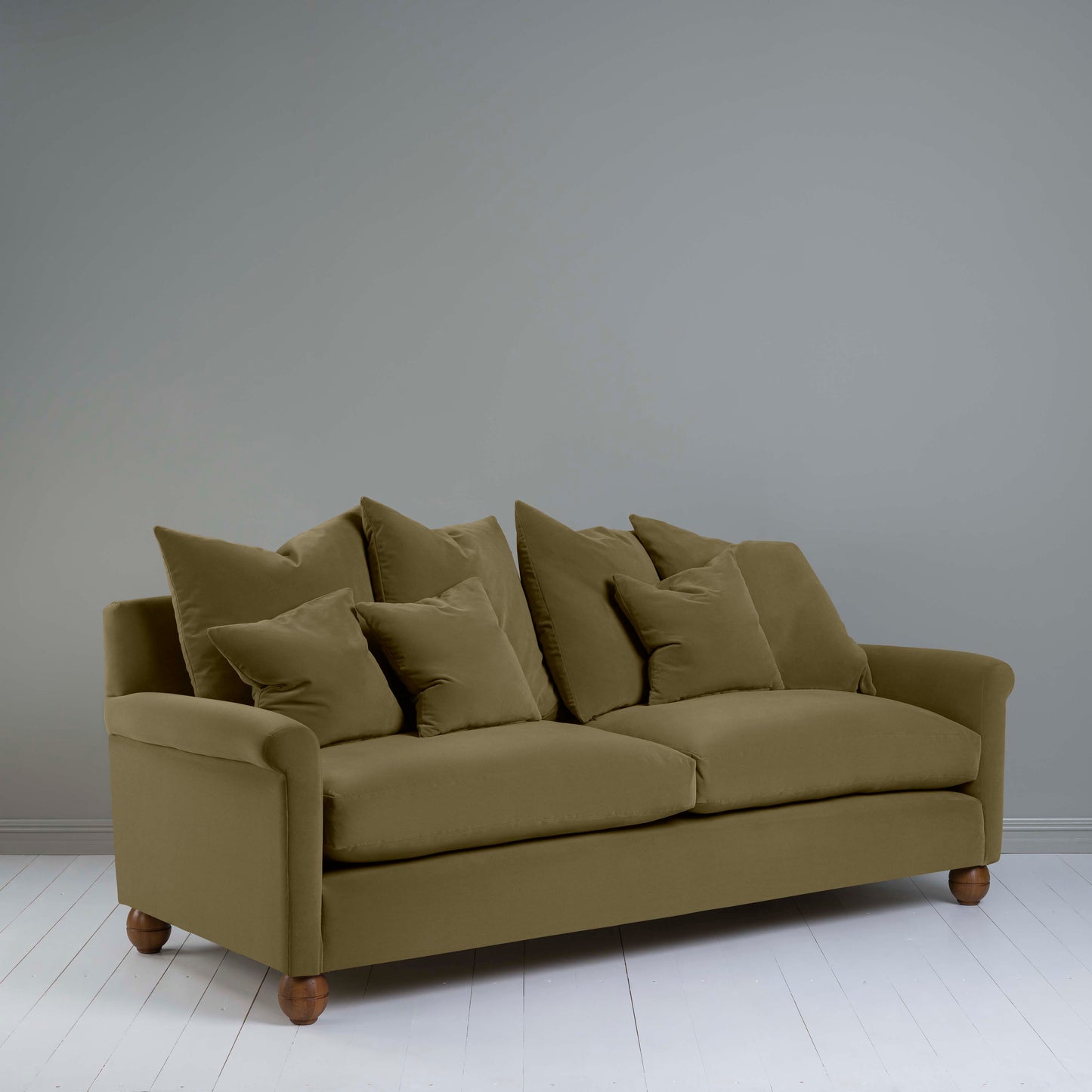 Idler 4 seater sofa in Intelligent Velvet Sepia - Nicola Harding