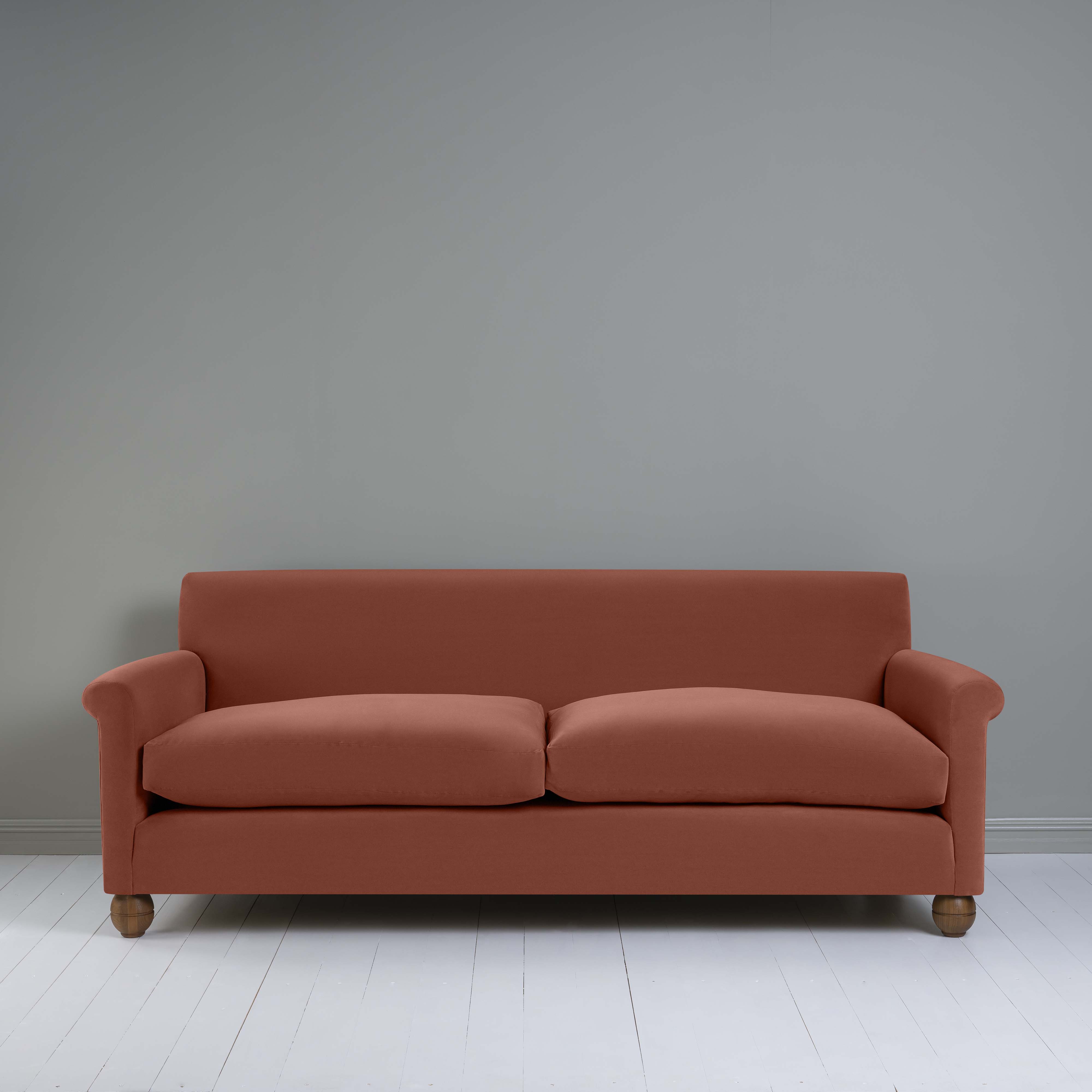  Idler 4 seater sofa in Intelligent Velvet Sienna - Nicola Harding 