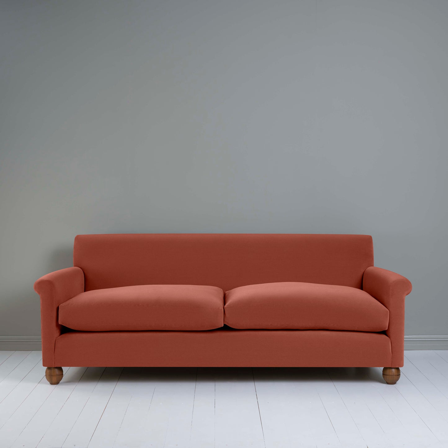 Idler 4 seater sofa in Intelligent Velvet Sienna - Nicola Harding