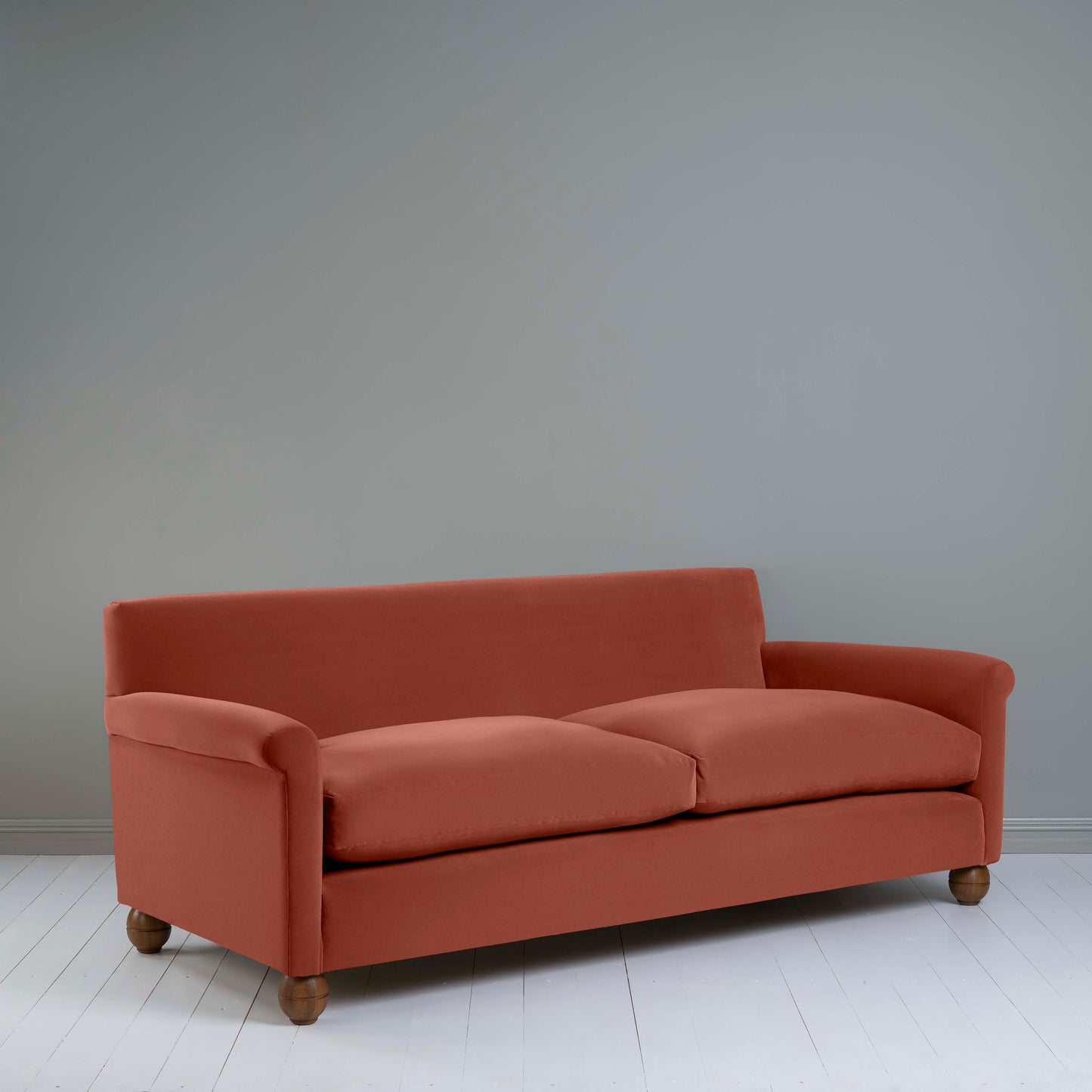 Idler 4 seater sofa in Intelligent Velvet Sienna - Nicola Harding