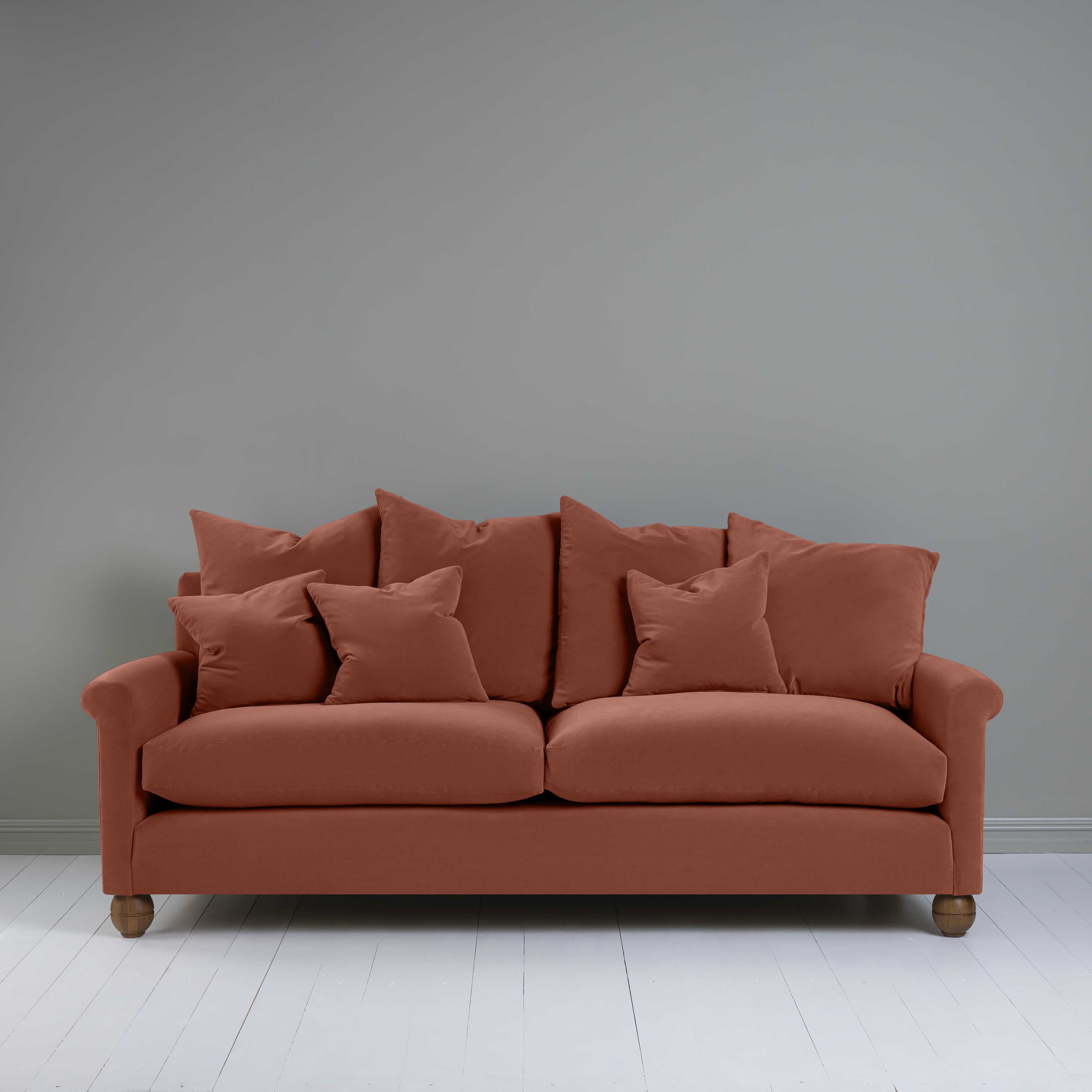  Idler 4 seater sofa in Intelligent Velvet Sienna - Nicola Harding 