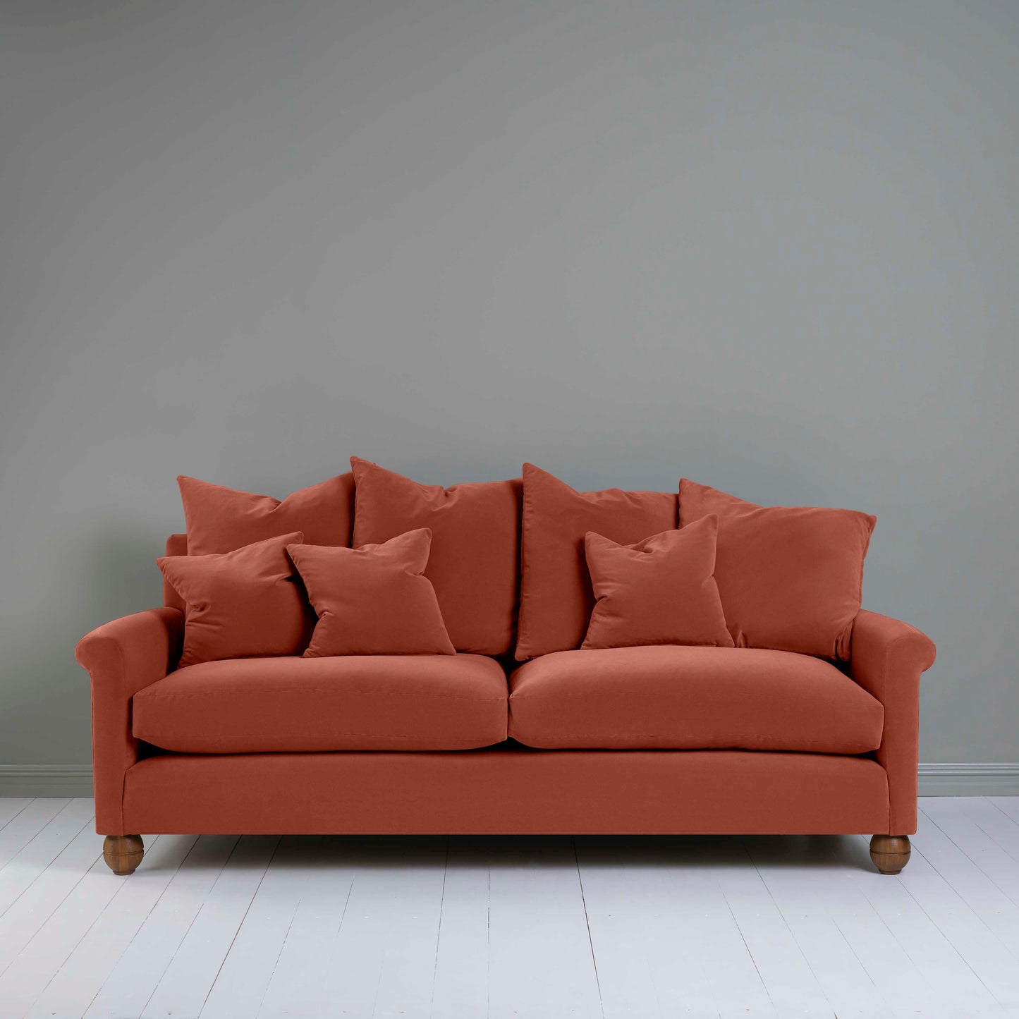 Idler 4 seater sofa in Intelligent Velvet Sienna - Nicola Harding