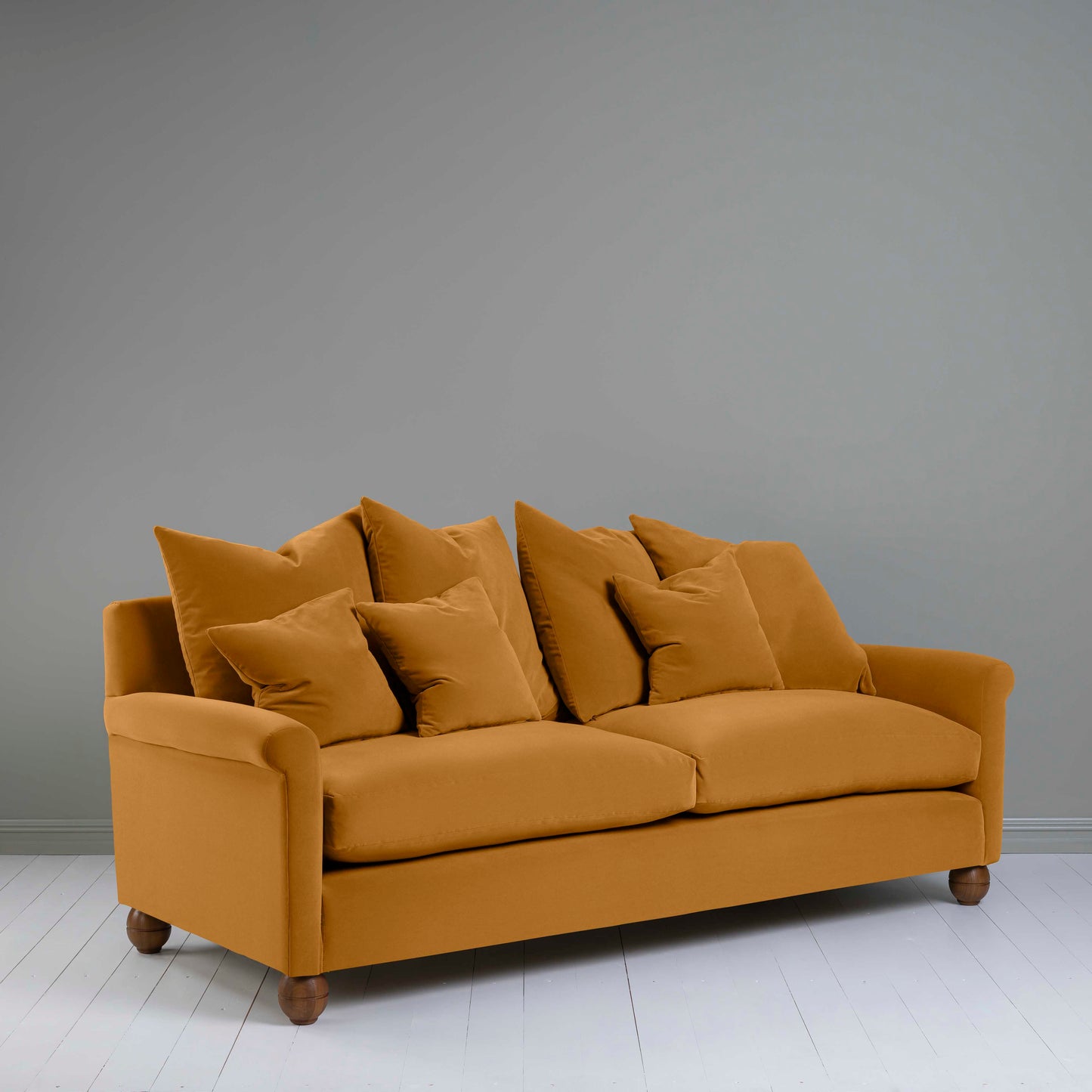 Idler 4 seater sofa in Intelligent Velvet Spice - Nicola Harding