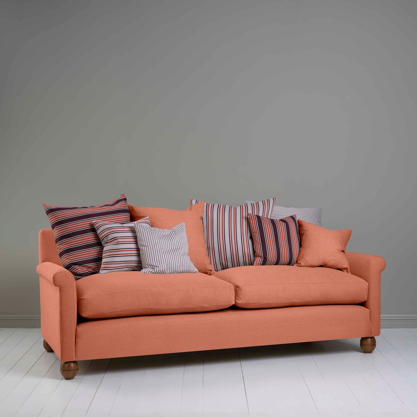 Idler 4 seater sofa in Laidback Linen Cayenne - Nicola Harding