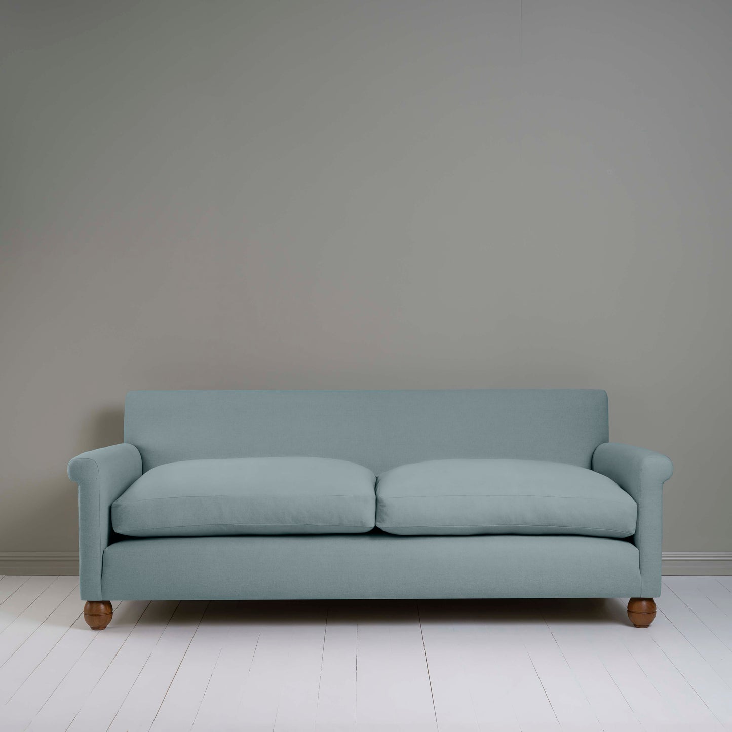 Idler 4 seater sofa in Laidback Linen Cerulean - Nicola Harding