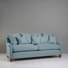  Idler 4 seater sofa in Laidback Linen Cerulean, With Matching Cushions - Nicola Harding & Co. 