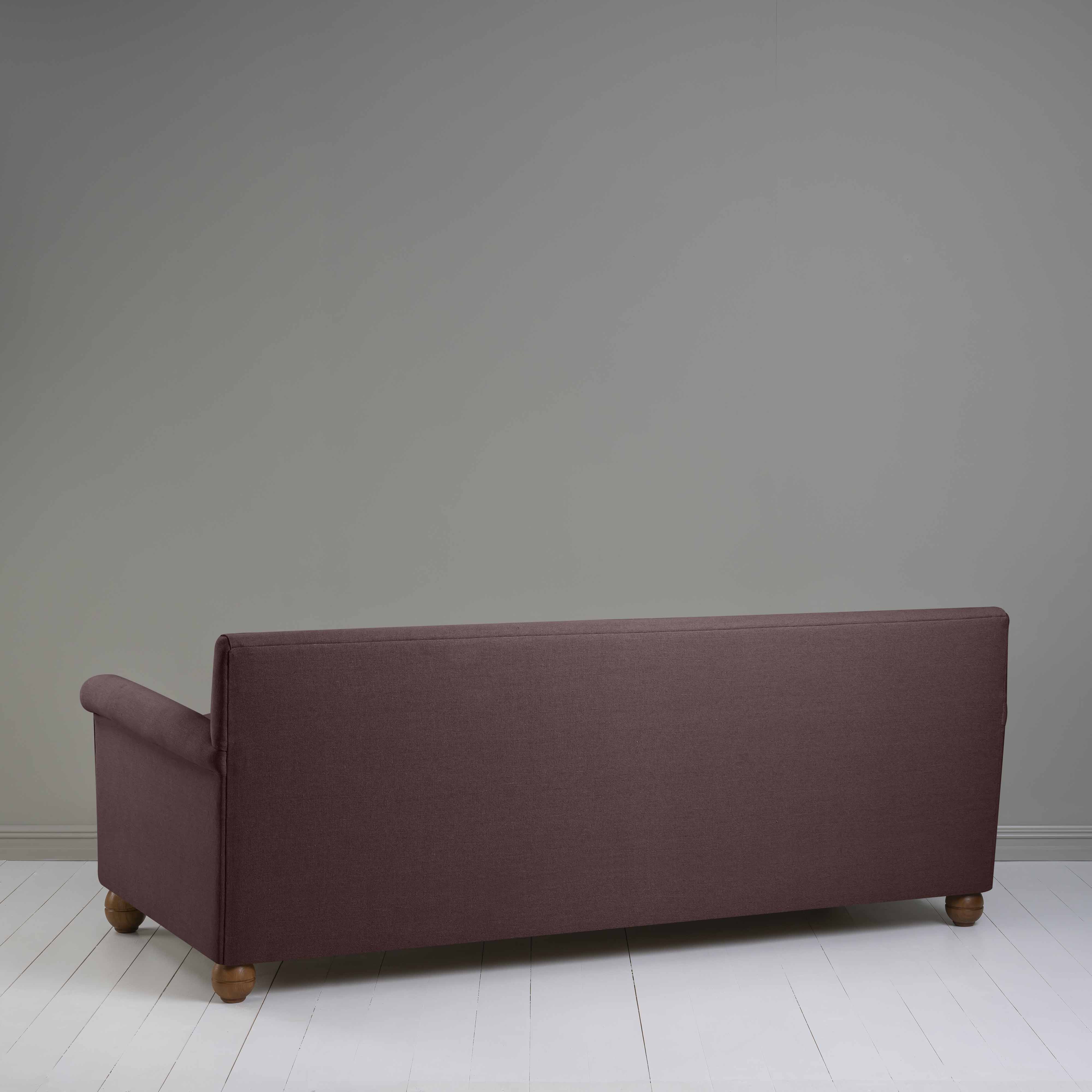  Back View of 4 seater sofa in Laidback Linen Damson - Nicola Harding & Co. 