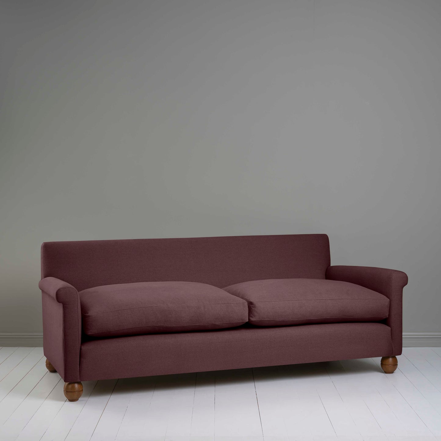 Idler 4 seater sofa in Laidback Linen Damson - Nicola Harding