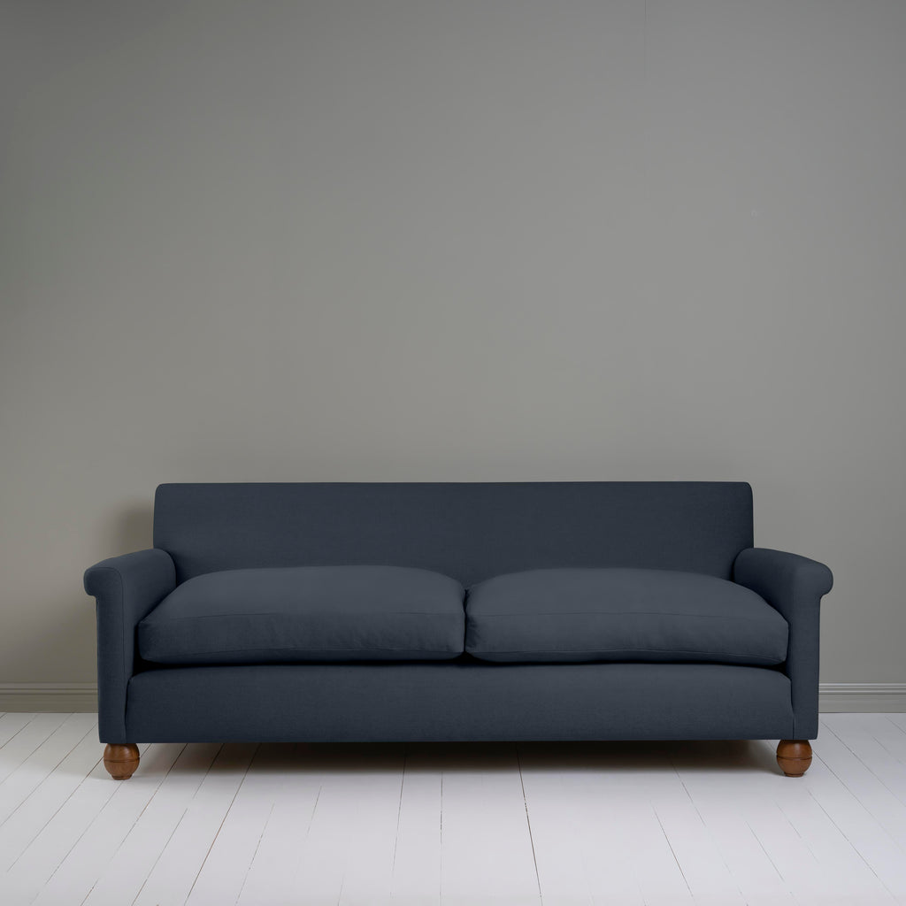  Front View 4 seater sofa in Laidback Linen Midnight - Nicola Harding & Co. 