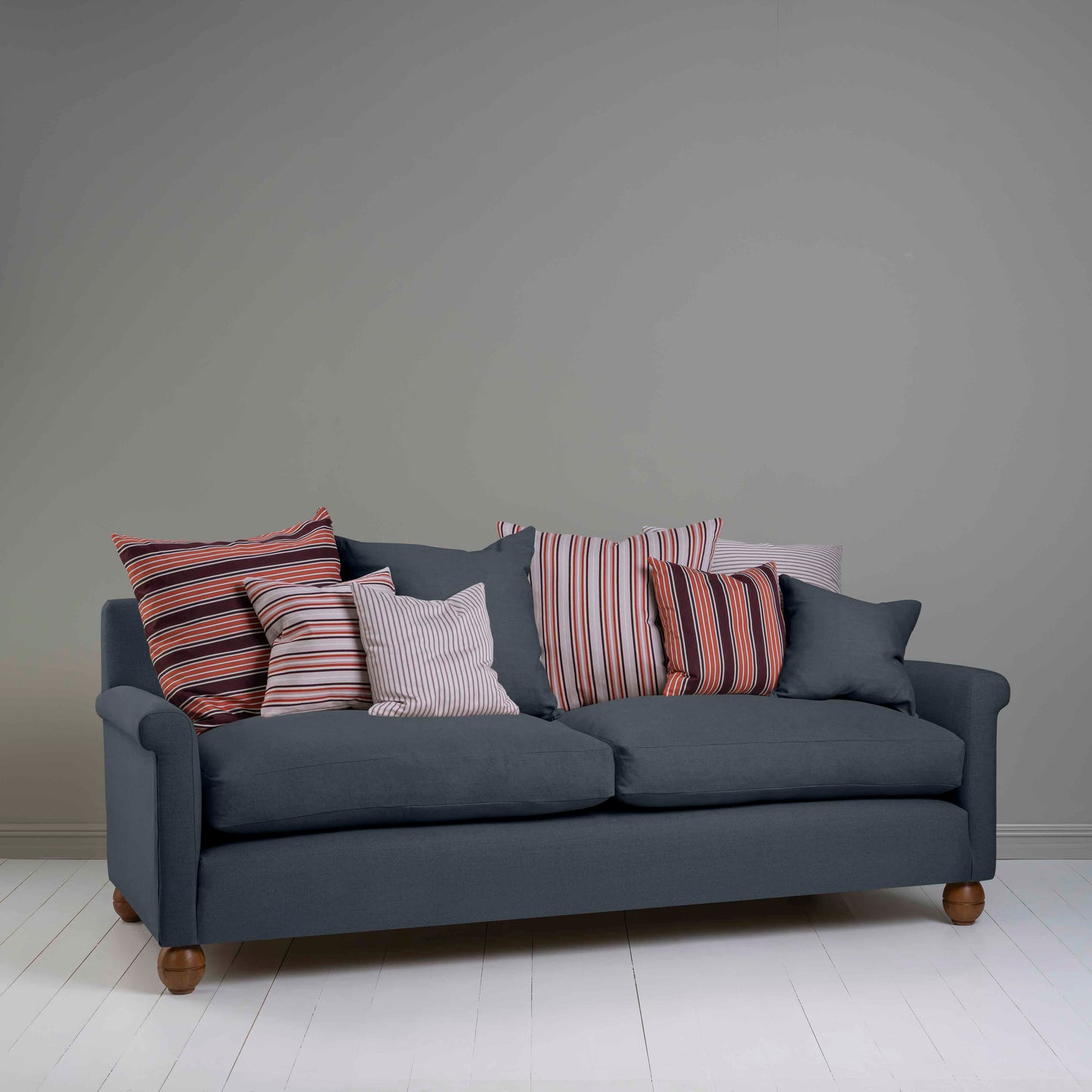 Idler 4 seater sofa in Laidback Linen Midnight - Nicola Harding