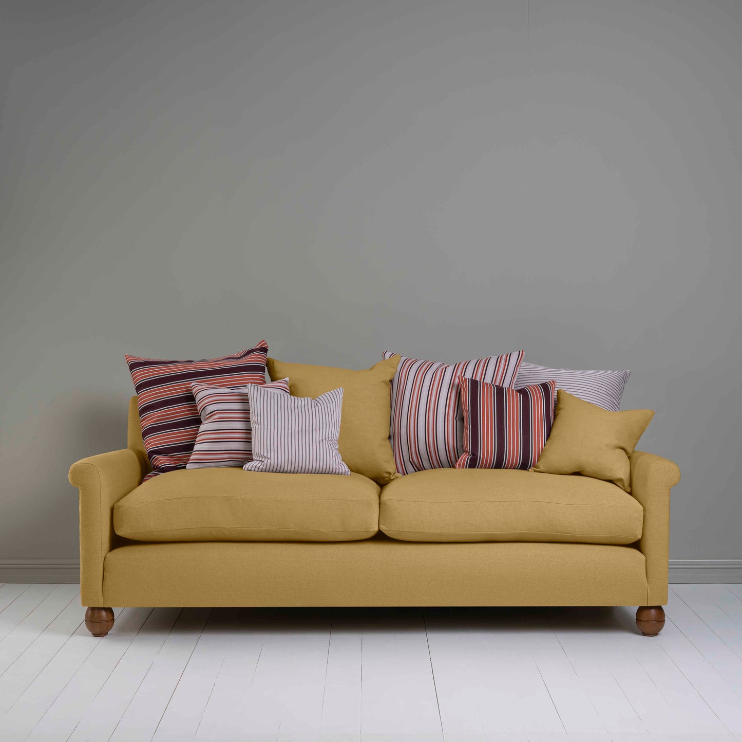 Idler 4 seater sofa in Laidback Linen Ochre - Nicola Harding