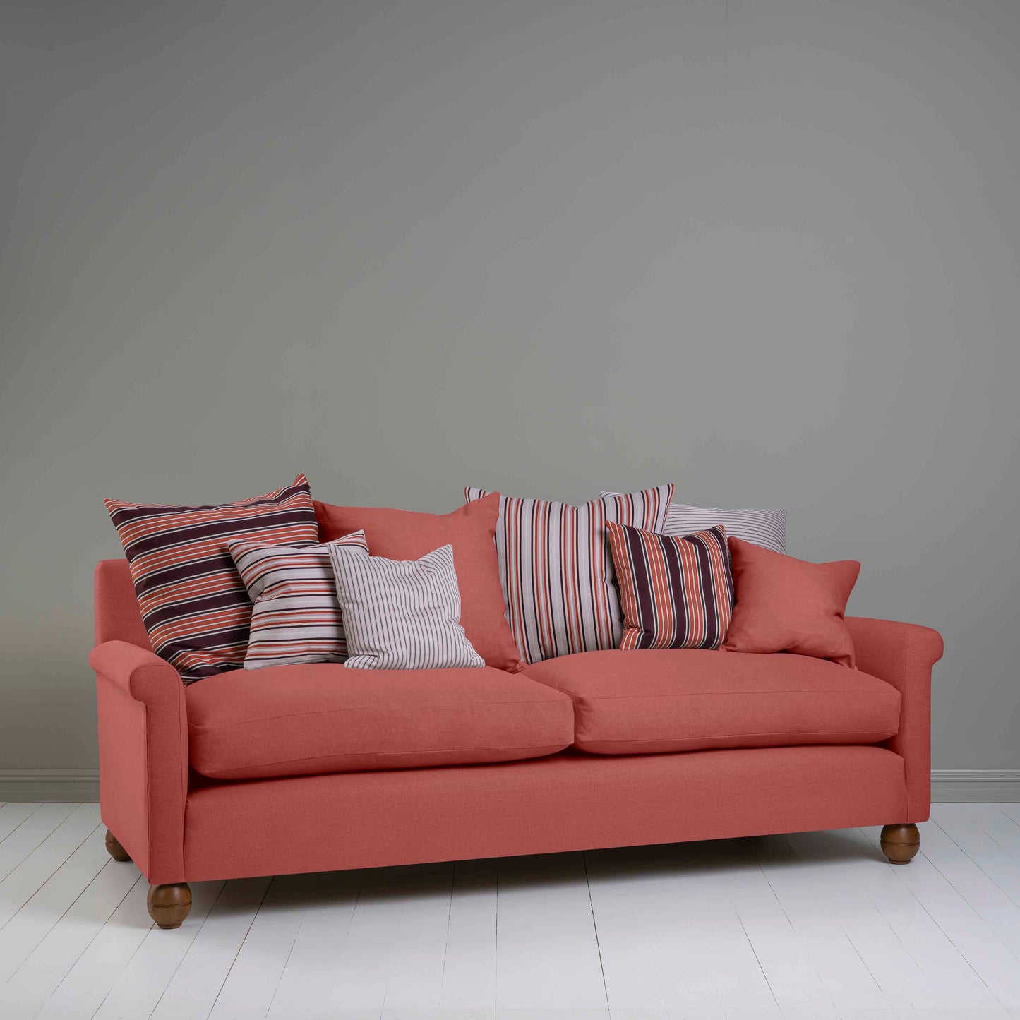 Idler 4 seater sofa in Laidback Linen Rouge - Nicola Harding