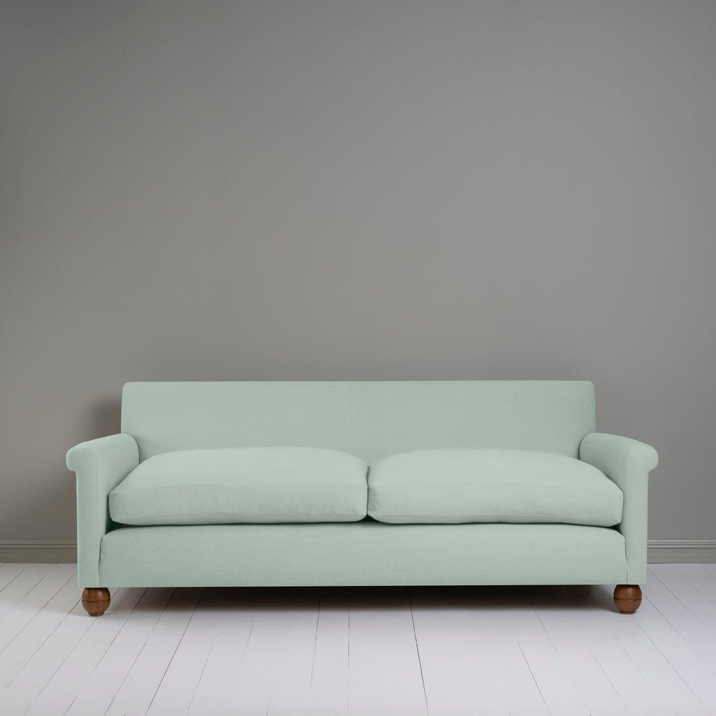  Front View of 4 seater sofa in Laidback Linen Sky - Nicola Harding & Co. 