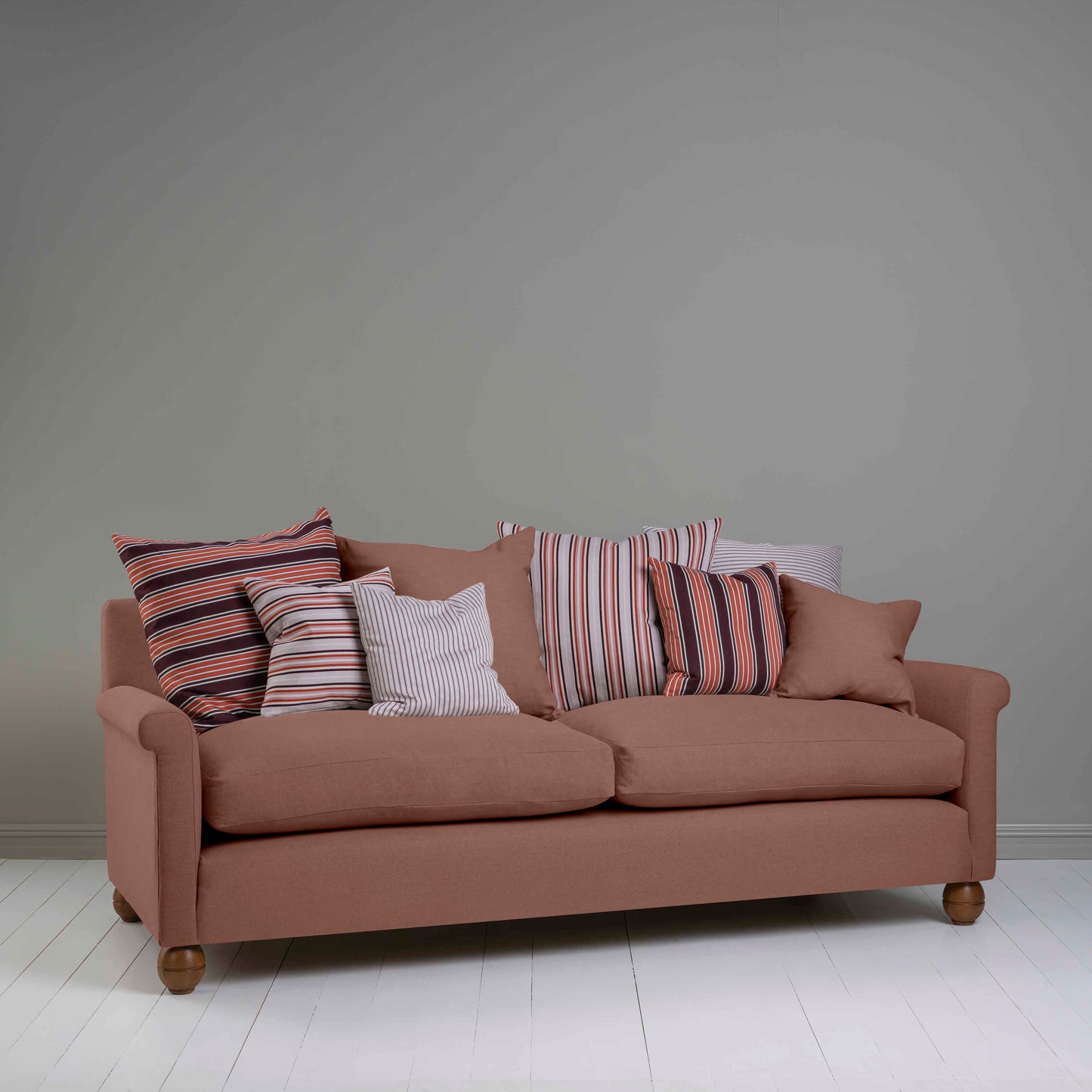 Idler 4 seater sofa in Laidback Linen Sweet Briar - Nicola Harding