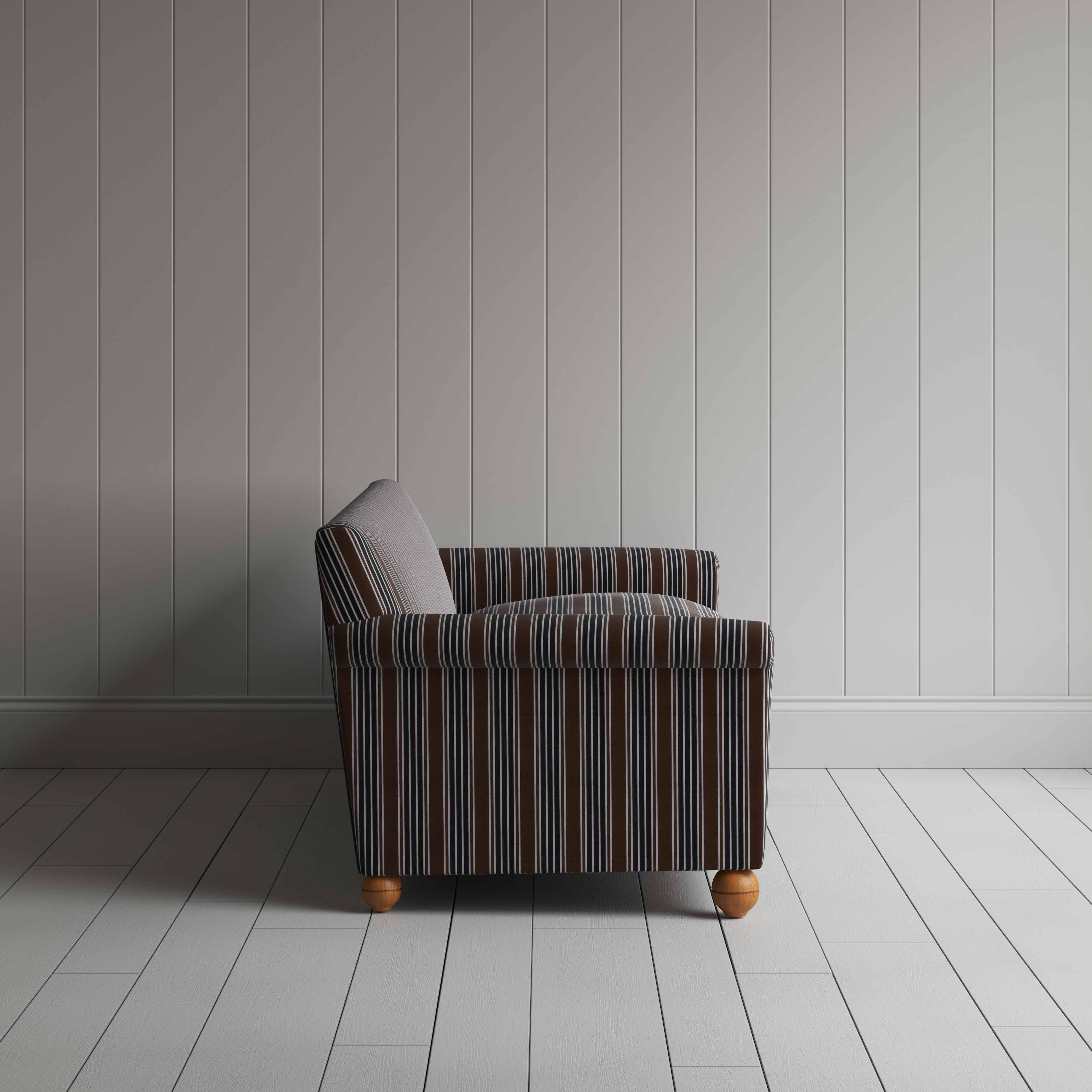  Side View Idler 4 Seater Sofa in Regatta Cotton, Charcoal - Nicola Harding 