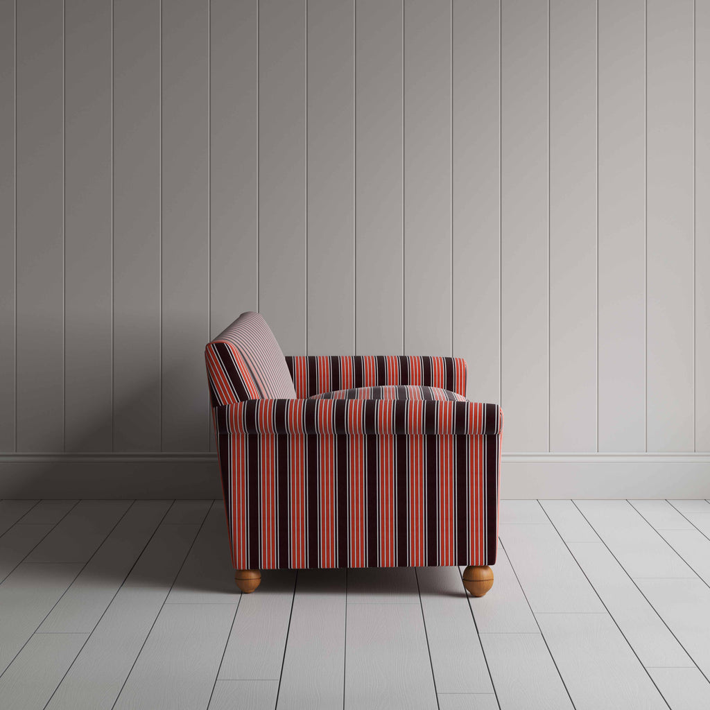  Side View of Idler 4 Seater Sofa in Regatta Cotton, Flame - Nicola Harding 