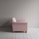  Side View of Idler 4 Seater Sofa in Slow Lane Cotton Linen, Berry - Nicola Harding 