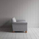  Idler 4 Seater Sofa in Ticking Cotton, Blue Brown, Side View - Nicola Harding 