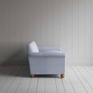  Idler 4 Seater Sofa in Ticking Cotton, Aqua Brown, Side View - Nicola Harding 