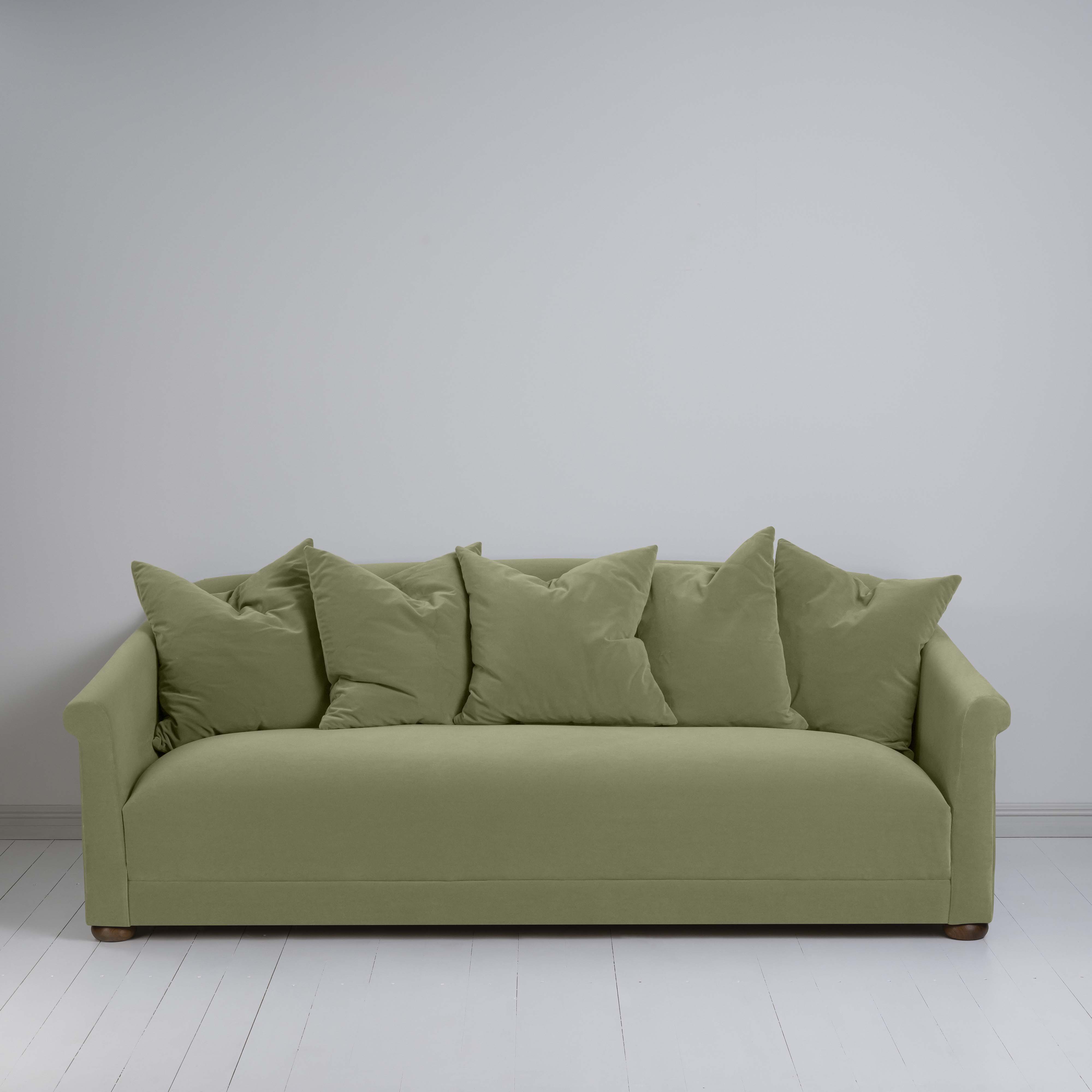  More the Merrier 4 Seater Sofa in Intelligent Velvet Green Tea - Nicola Harding 