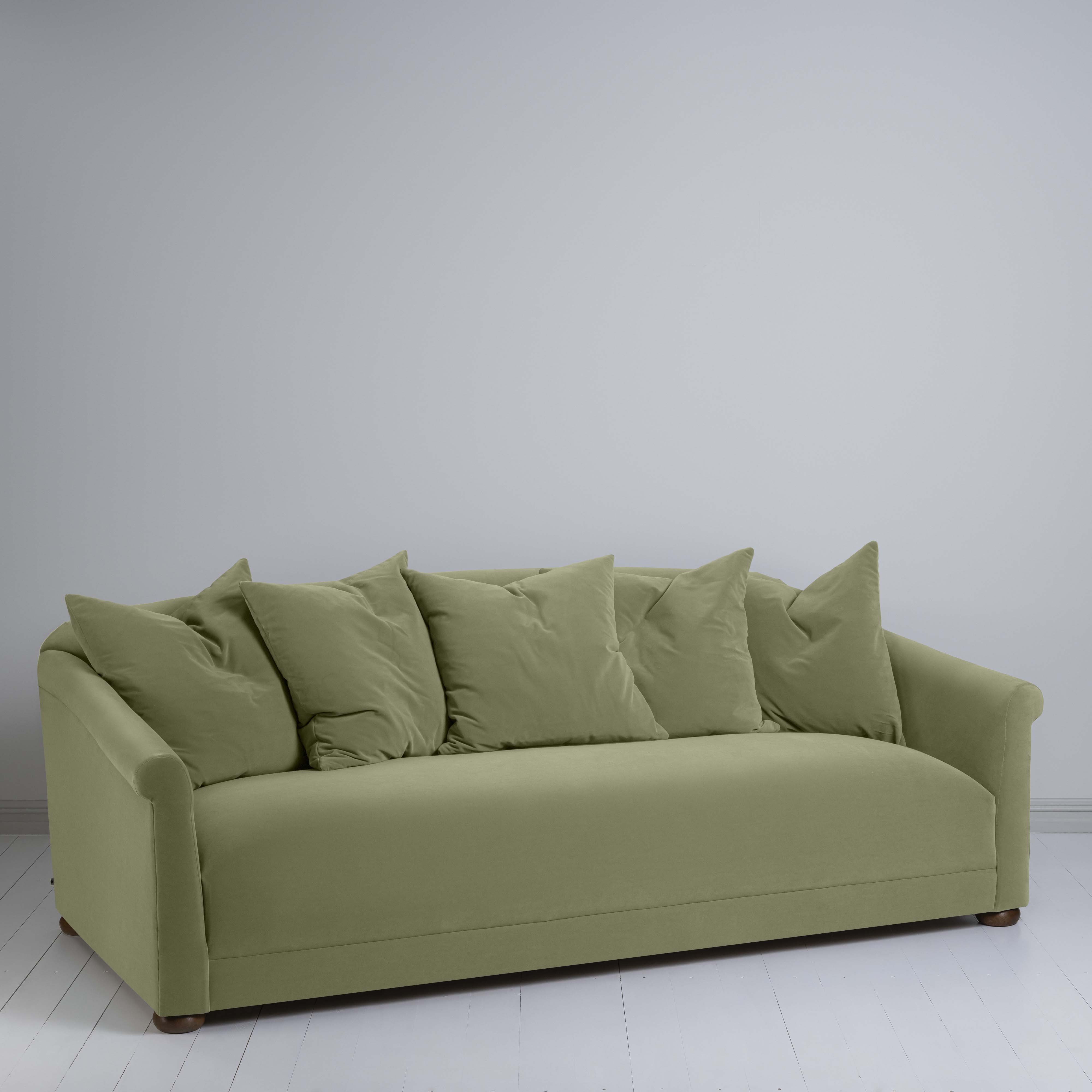  More the Merrier 4 Seater Sofa in Intelligent Velvet Green Tea - Nicola Harding 