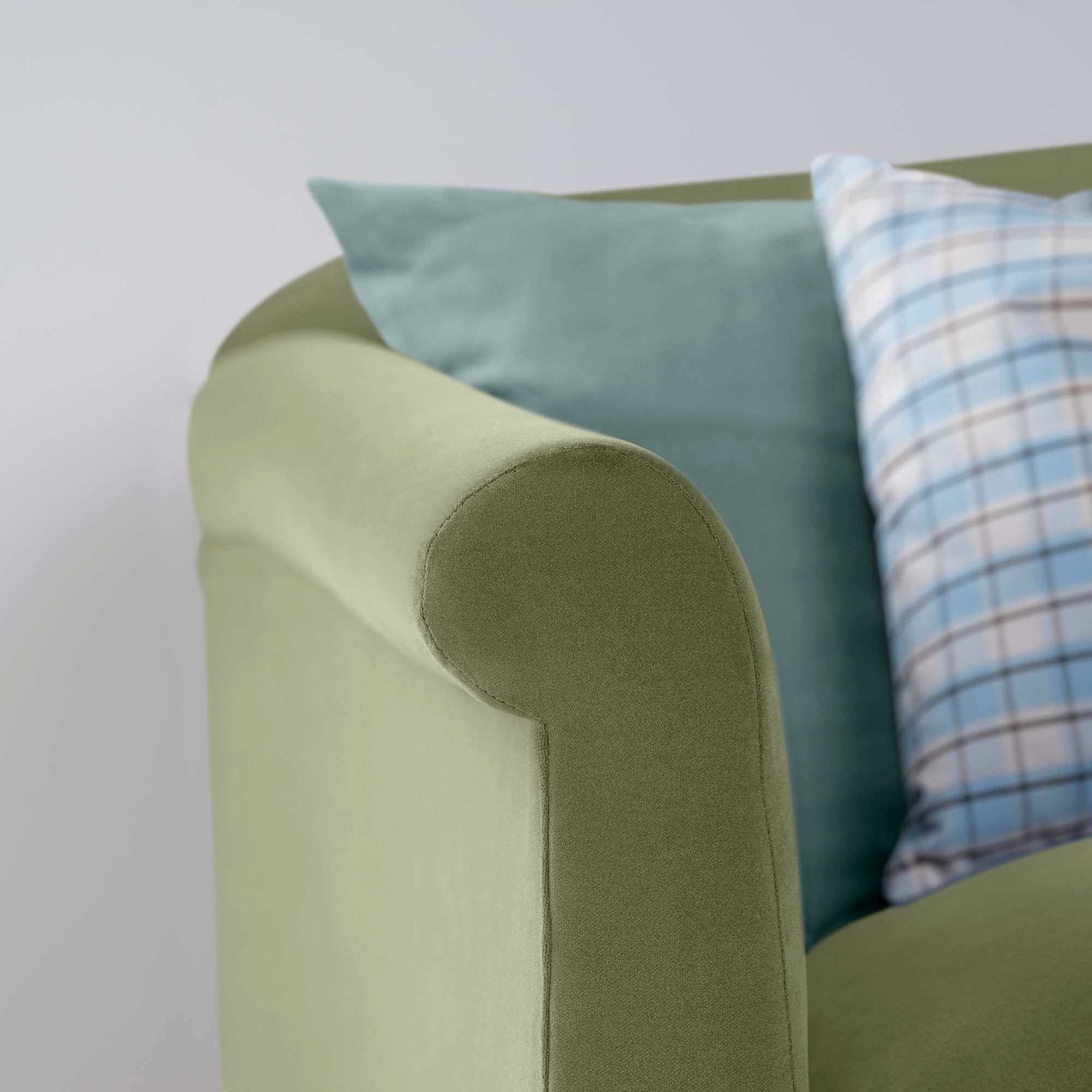  More the Merrier 4 Seater Sofa in Intelligent Velvet Green Tea - Nicola Harding 