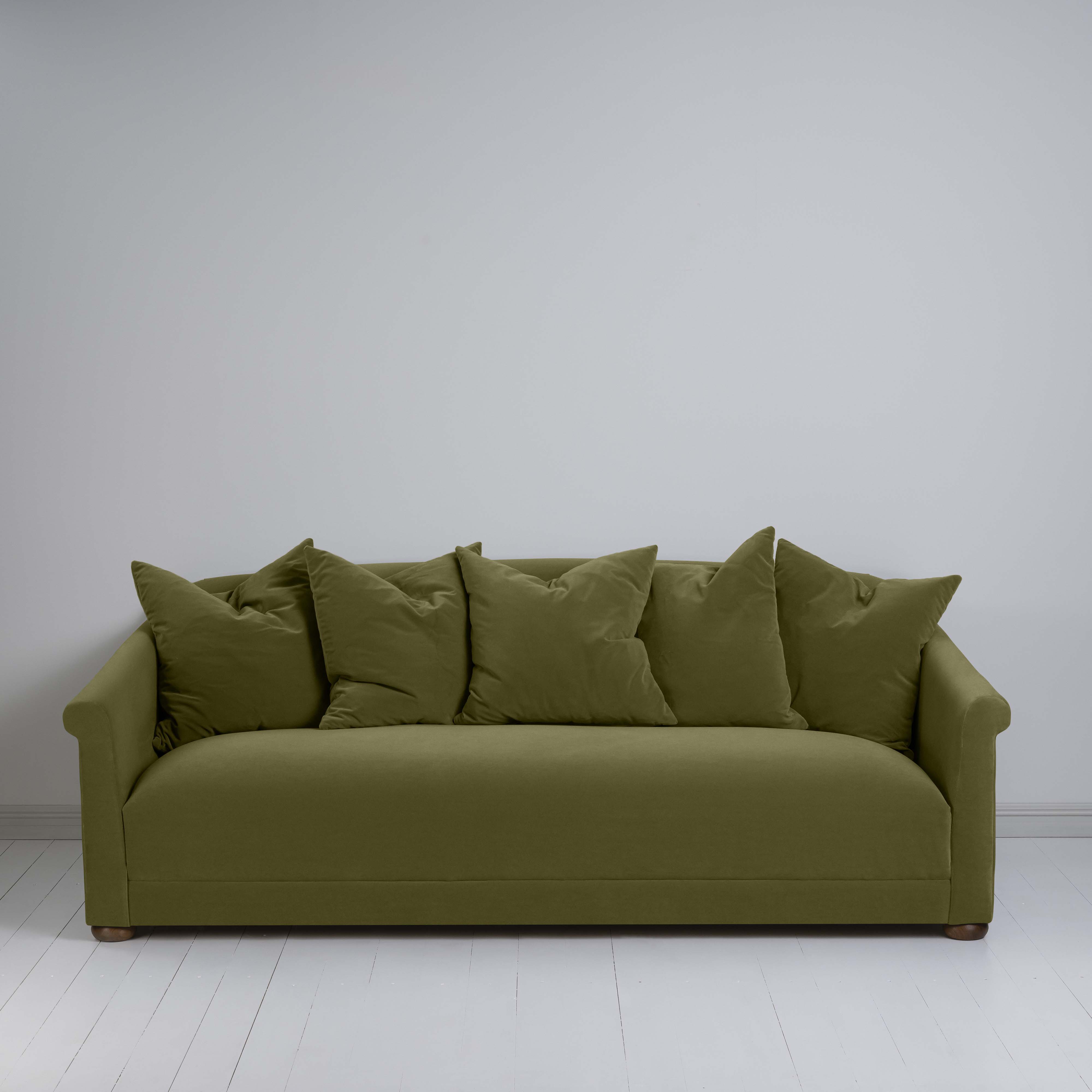  More the Merrier 4 Seater Sofa in Intelligent Velvet Lawn - Nicola Harding 