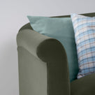  Arm Design Closeup of 4 Seater Sofa in Intelligent Velvet Seaweed - Nicola Harding 