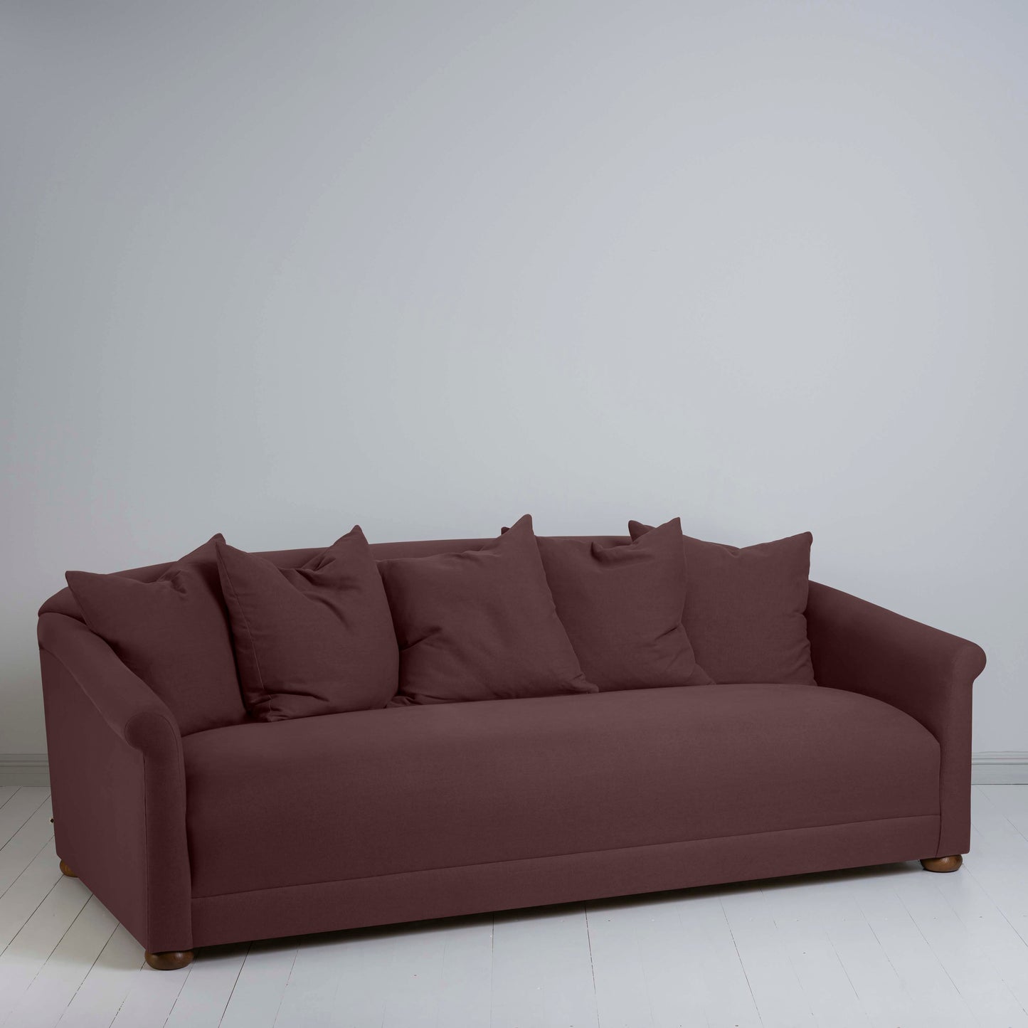 More the Merrier 4 Seater Sofa in Laidback Linen Damson - Nicola Harding