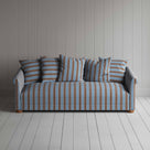  Front View of 4 Seater Sofa in Regatta Cotton, Blue - Nicola Harding 