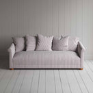  Front View of 4 Seater Sofa in Ticking Cotton, Berry - Nicola Harding & Co. 