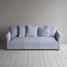  Front View of 4 Seater Sofa in Ticking Cotton, Aqua Brown - Nicola Harding 