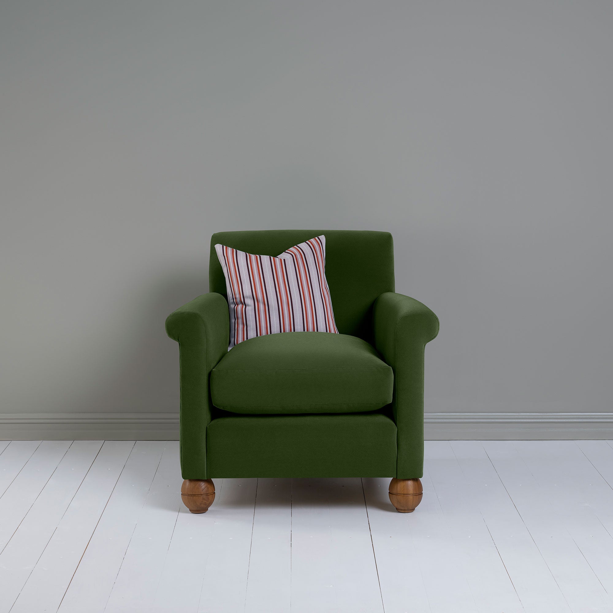  Idler Armchair in Intelligent Velvet Juniper - Nicola Harding 