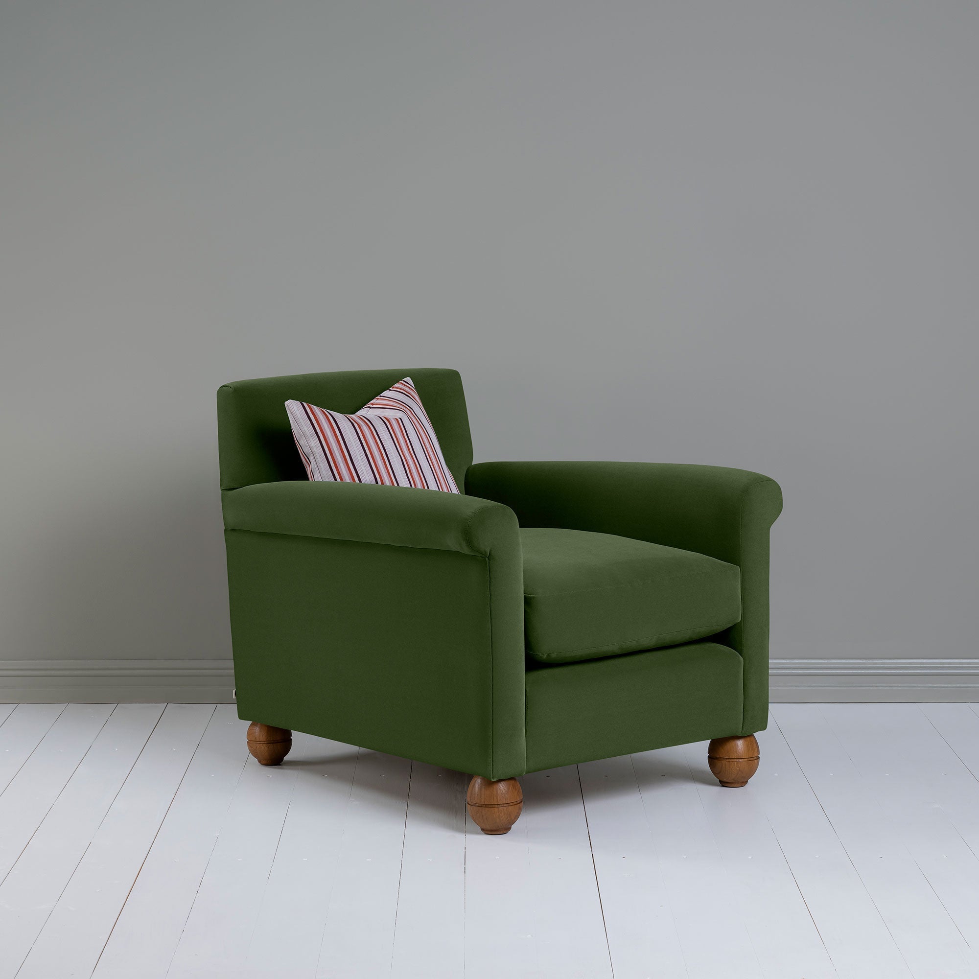  Idler Armchair in Intelligent Velvet Juniper - Nicola Harding 