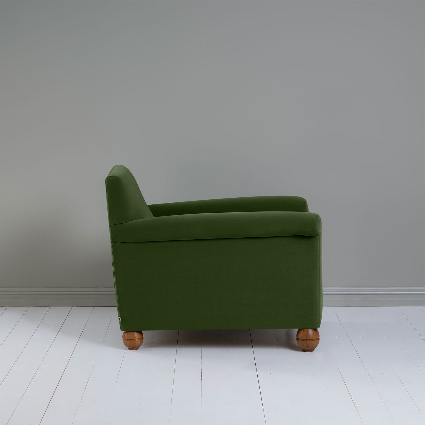 Idler Armchair in Intelligent Velvet Juniper - Nicola Harding