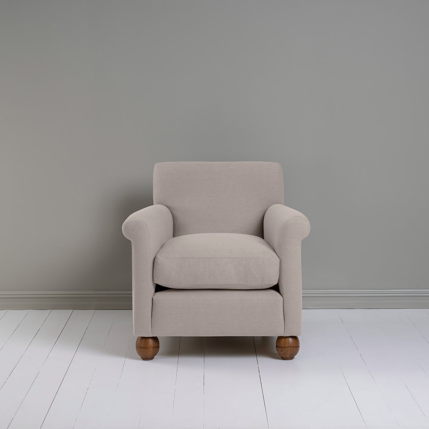 Idler Armchair in Laidback Linen Pearl Grey - Nicola Harding