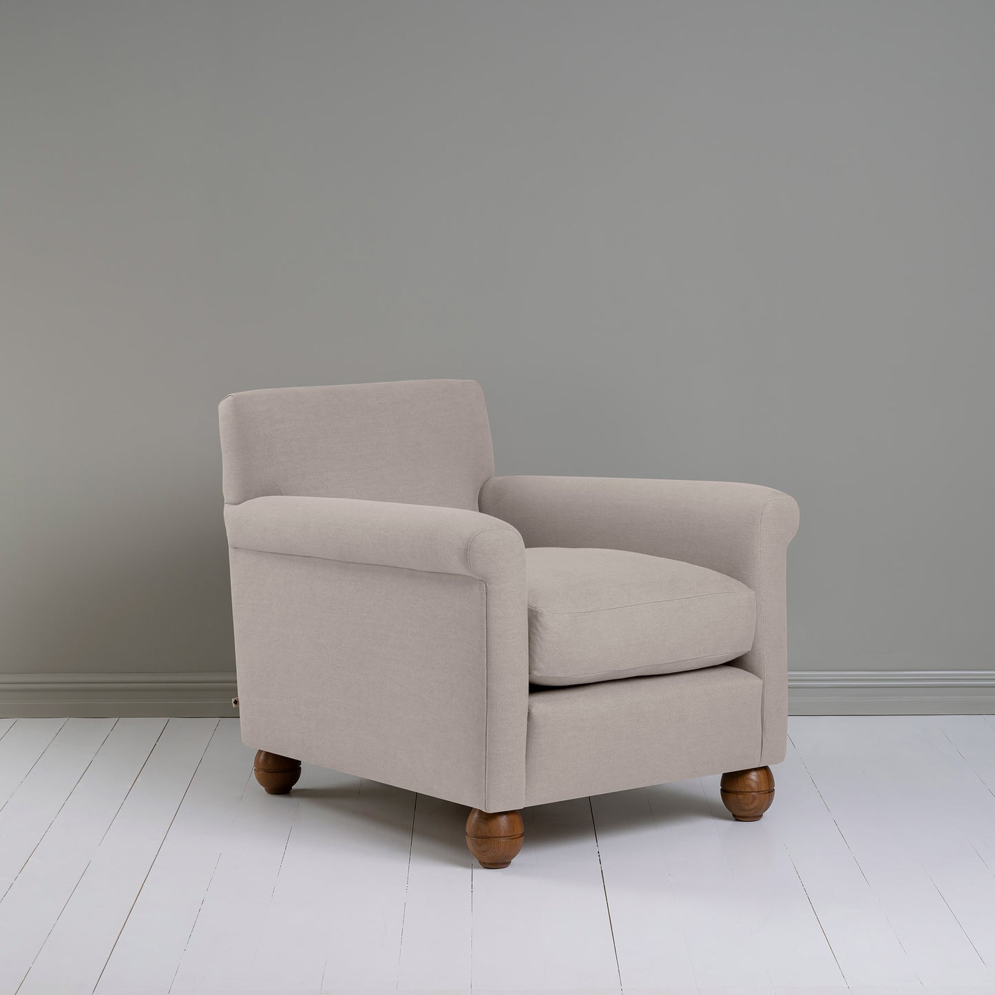 Idler Armchair in Laidback Linen Pearl Grey