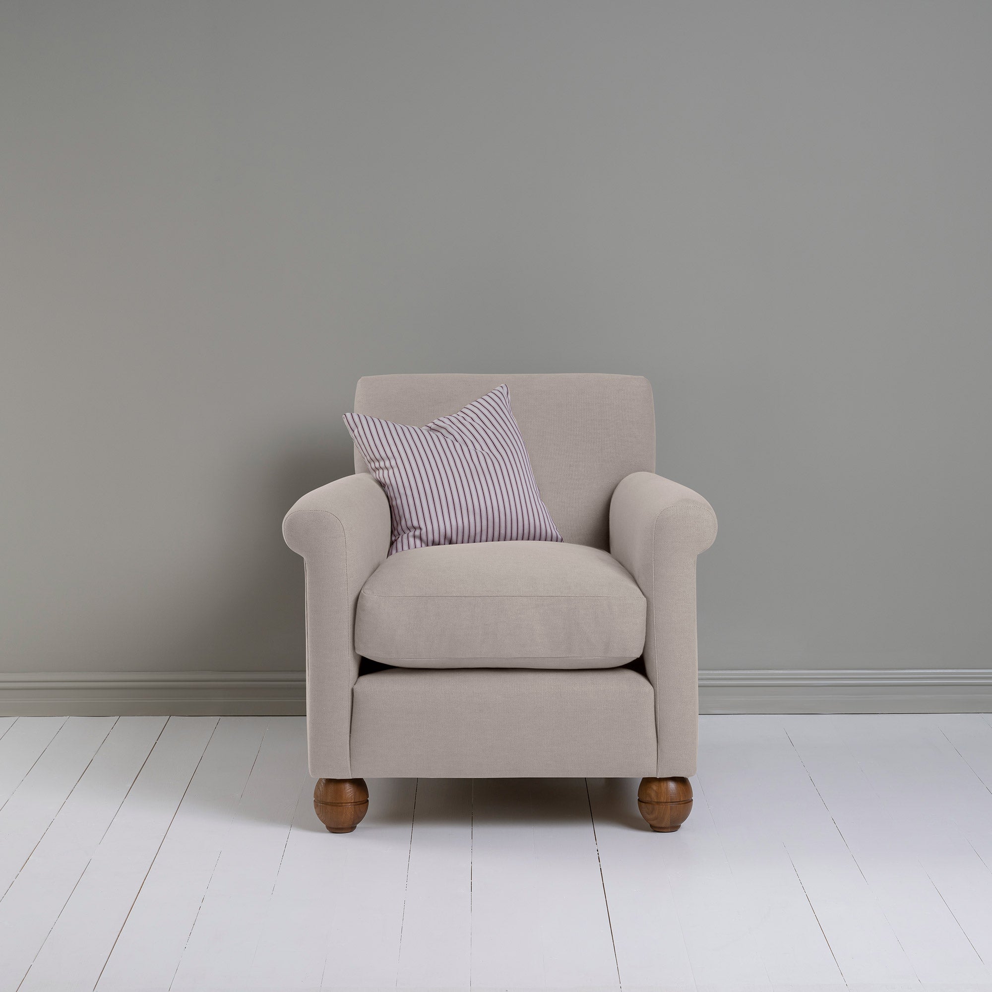  Idler Armchair in Laidback Linen Pearl Grey - Nicola Harding 