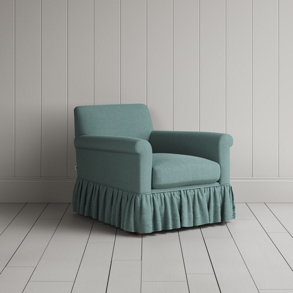  Curtain Call Armchair in Laidback Linen Cerulean 