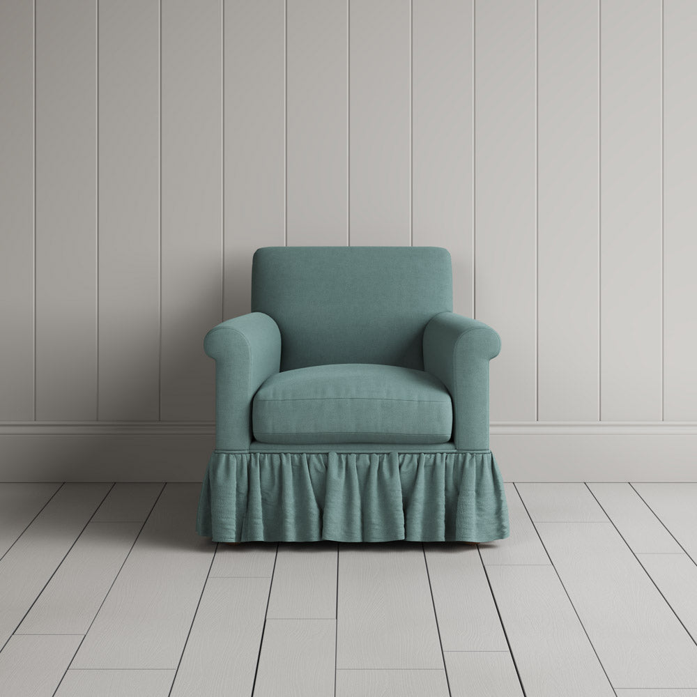  Curtain Call Armchair in Laidback Linen Cerulean 