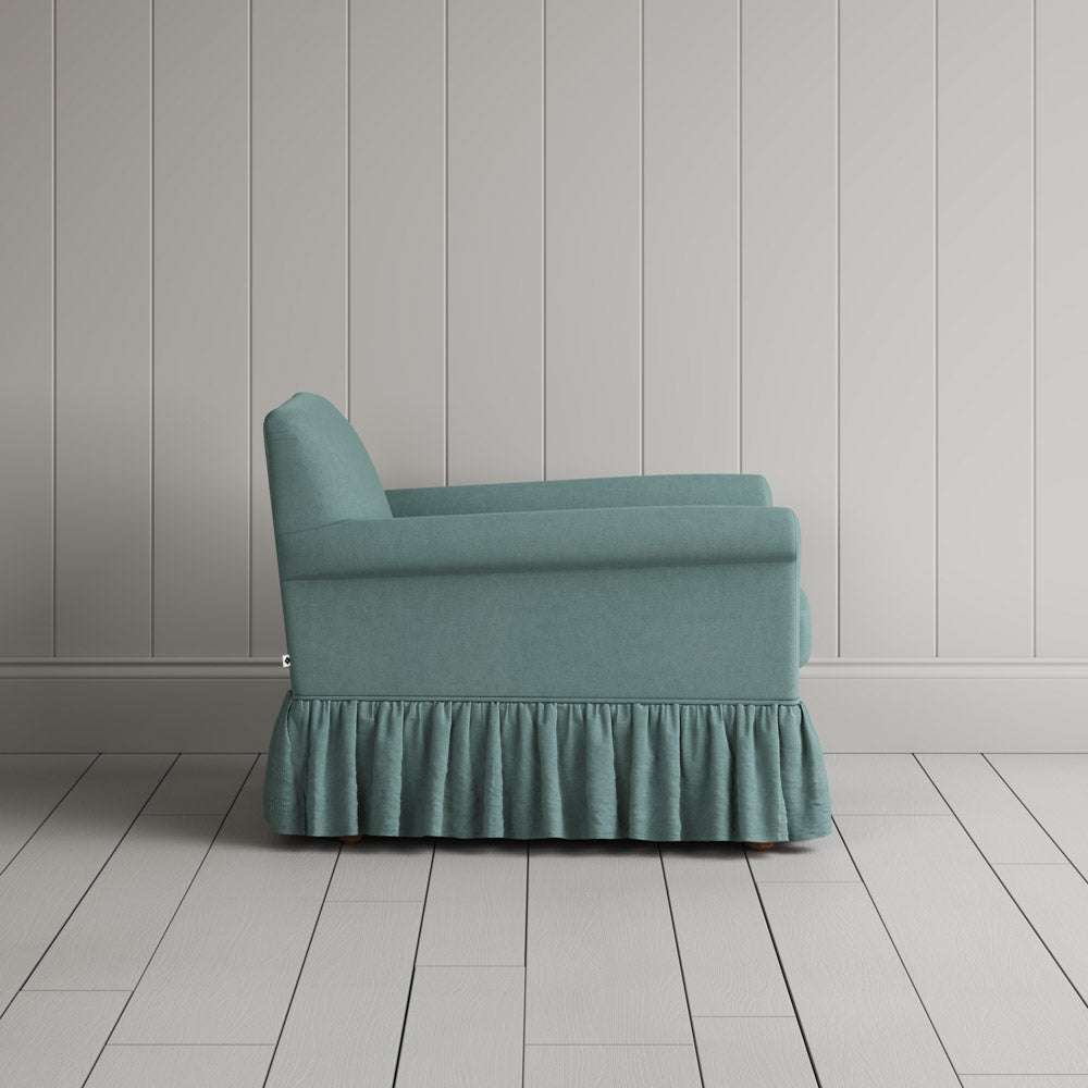  Curtain Call Armchair in Laidback Linen Cerulean 