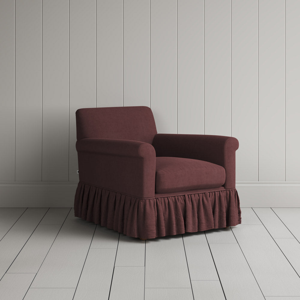  Curtain Call Armchair in Laidback Linen Damson 