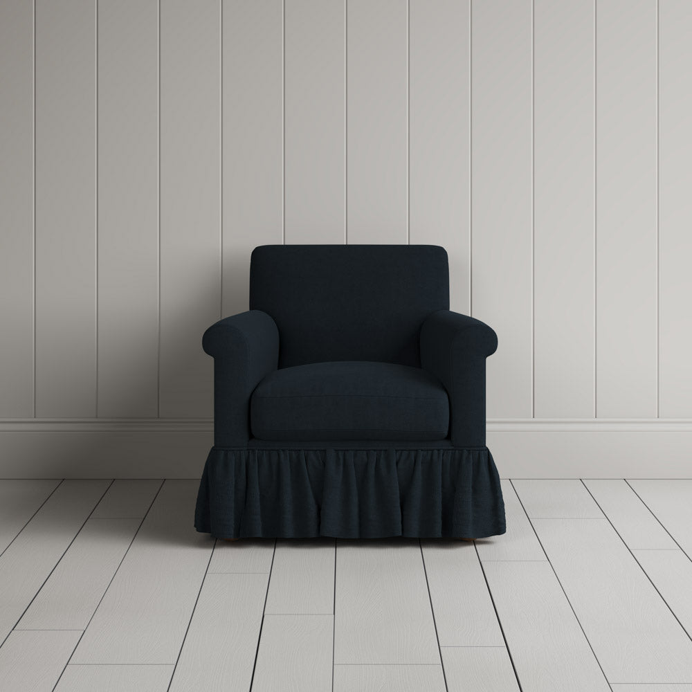 Curtain Call Armchair in Laidback Linen Midnight