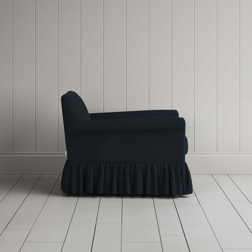 Curtain Call Armchair in Laidback Linen Midnight