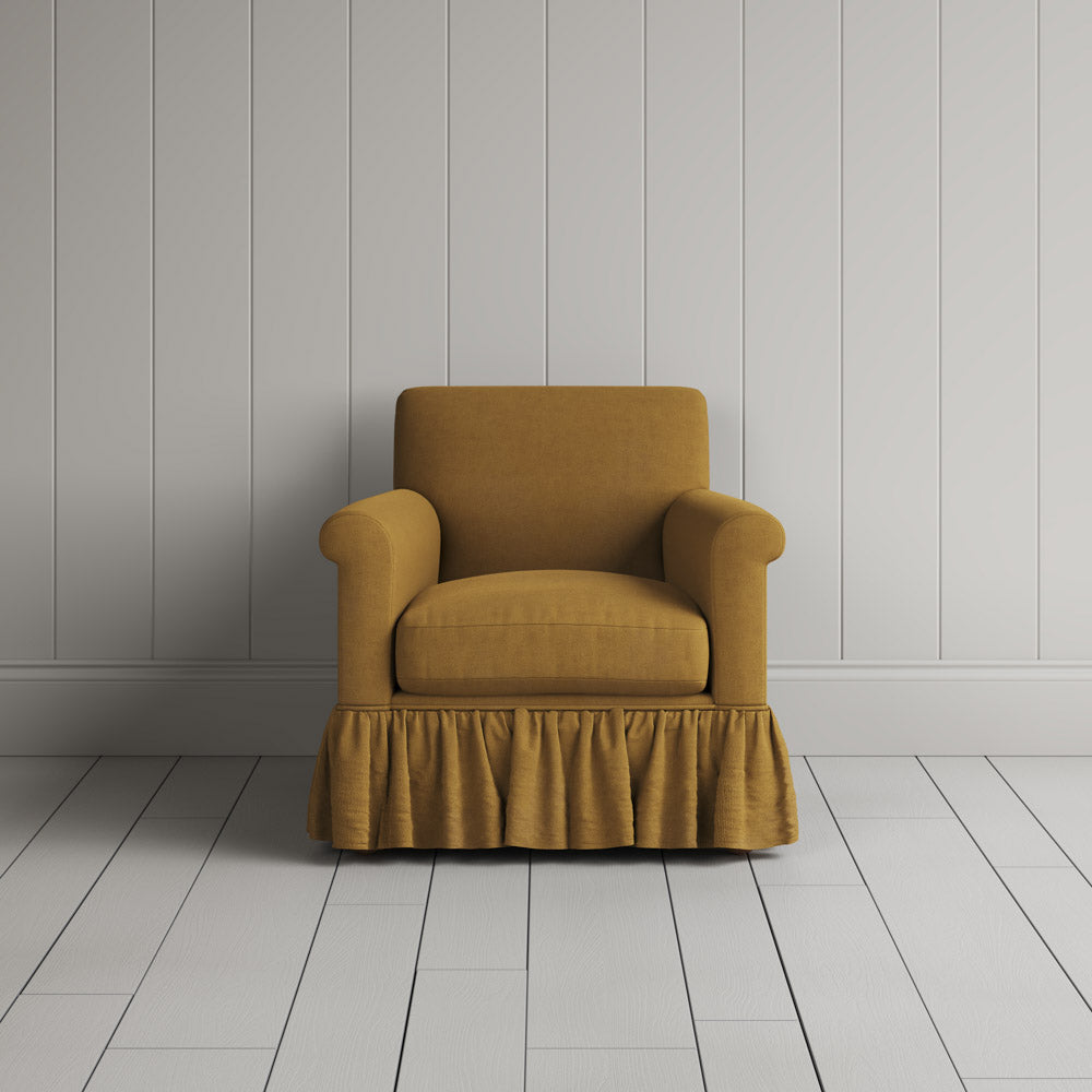  Curtain Call Armchair in Laidback Linen Ochre 