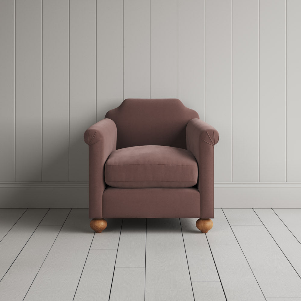  Dolittle Armchair in Intelligent Velvet Dusky Pink 