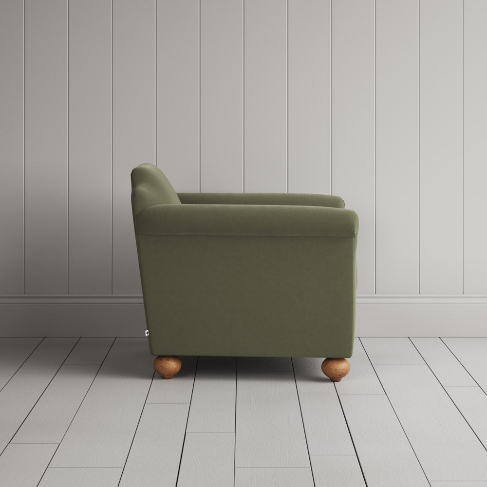  Dolittle Armchair in Intelligent Velvet Green Tea 